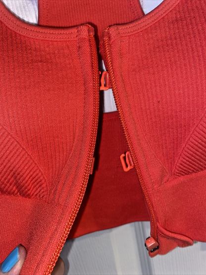 90 Degree By Reflex High Perform. RED/WHITE Full Sup.-Sport  Bra Set-Two Size. M