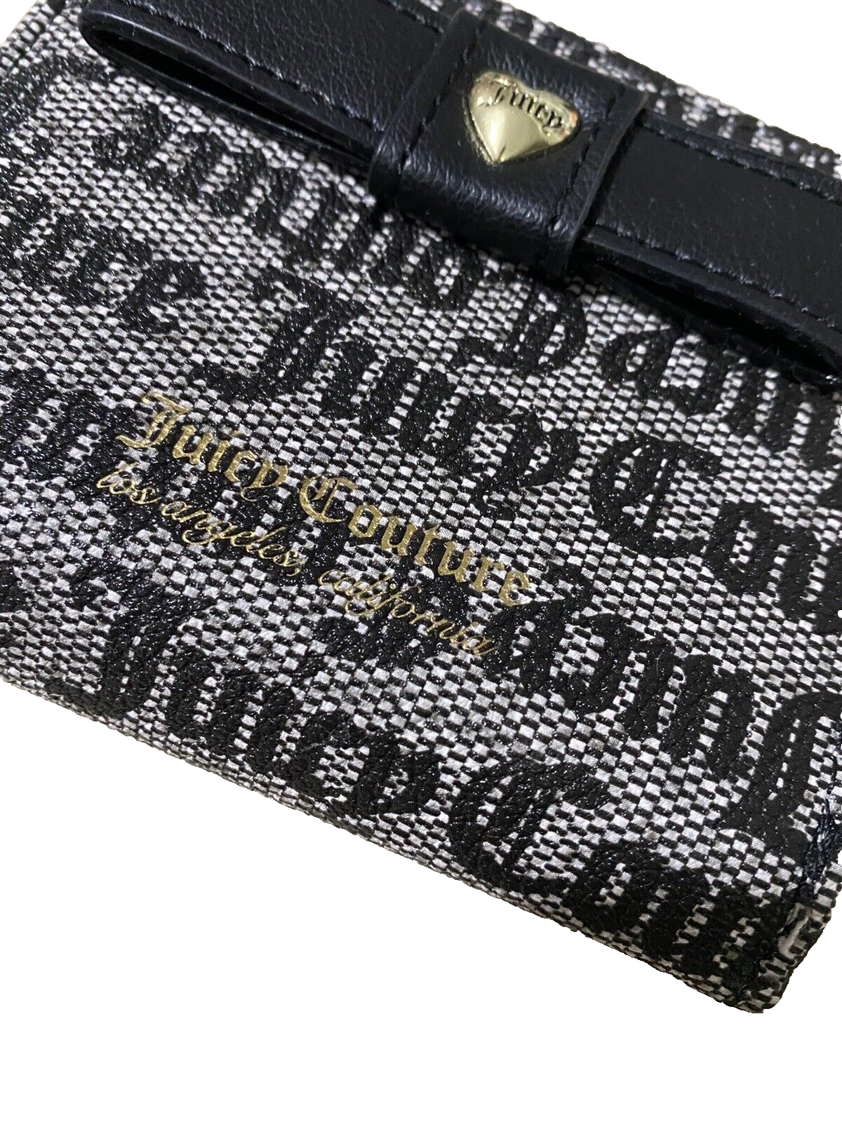 JUICY COUTURE GOTHIC PEEK A BOW SMALL ZIP AROUND WALLET FOLD OVER-UNIQUE!!