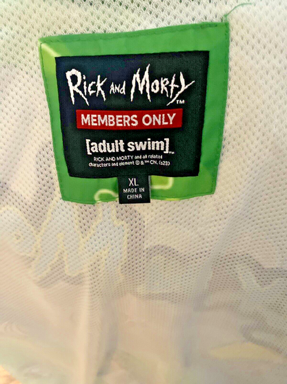 Rick and Morty Members Only Pullover Windbreaker Jacket Sze. Medium ~SUPER COOL!