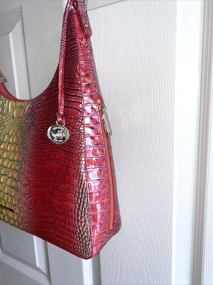 Brahmin Tabitha Shoulder Bag Dragonfruit Ombre Mini Melbourne Genuine Leather