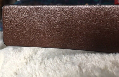 MICHAEL KORS BELT REVERSIBLE CHOCOLATE TO LUGGAGE MK LOGO GOLD BUCKLE MSRP $48