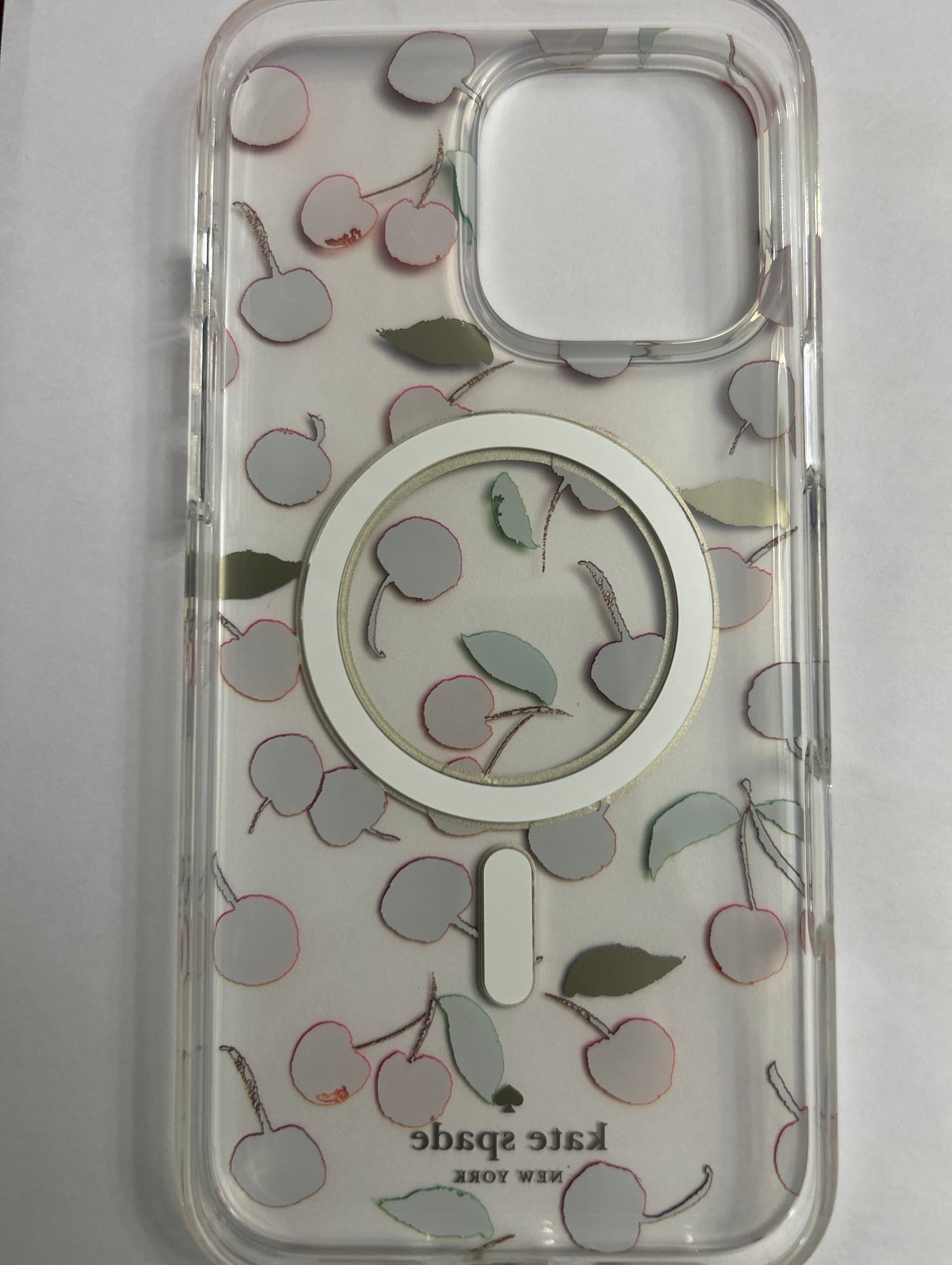 Kate Spade New York iPhone 16 Pro Max Case - Cherries Foliage - MagSafe Compatible