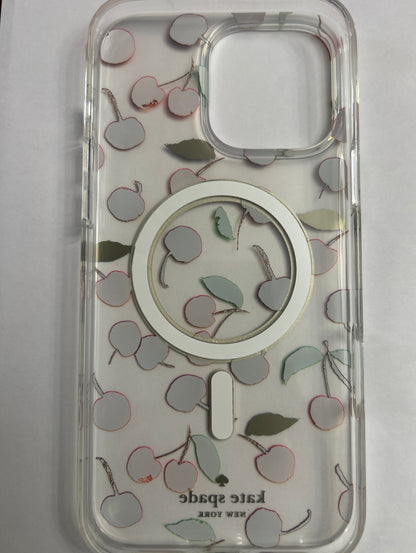 Kate Spade New York iPhone 16 Pro Max Case - Cherries Foliage - MagSafe Compatible