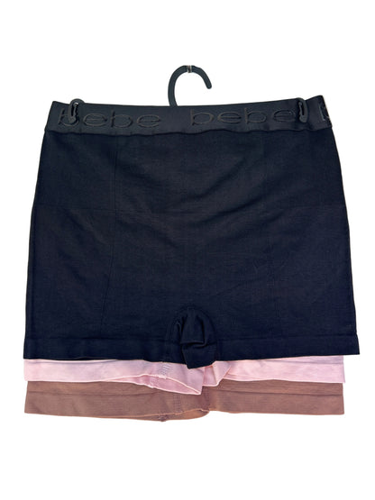 Bebe Women's 3-Pack LOGO Seamless Shaping Boyshorts - Barbie Theme - Medium Control