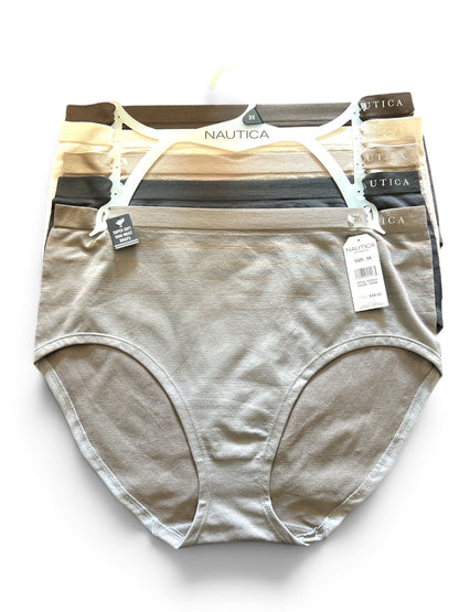 Nautica Women's Plus Size 5 Pack High Waist Brief Panties Super Soft Seamless