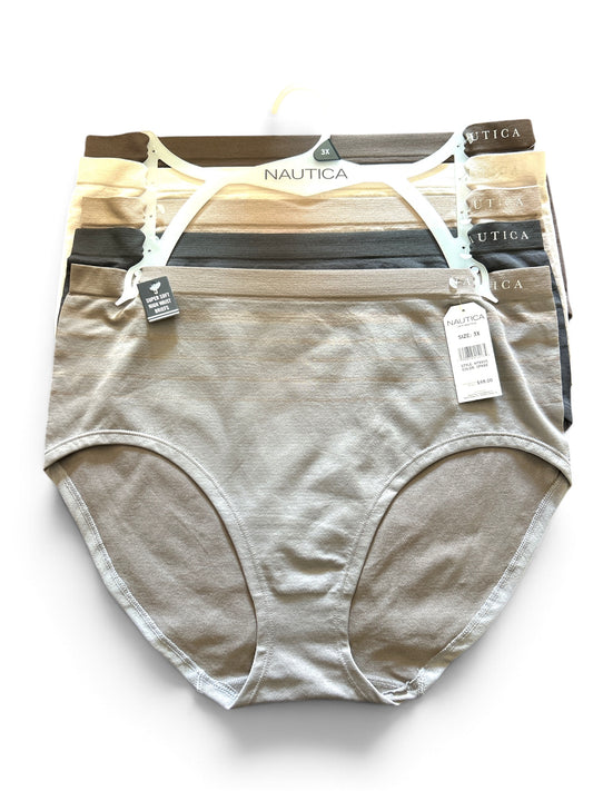 Nautica Women's Plus Size 5 Pack High Waist Brief Panties Super Soft Seamless