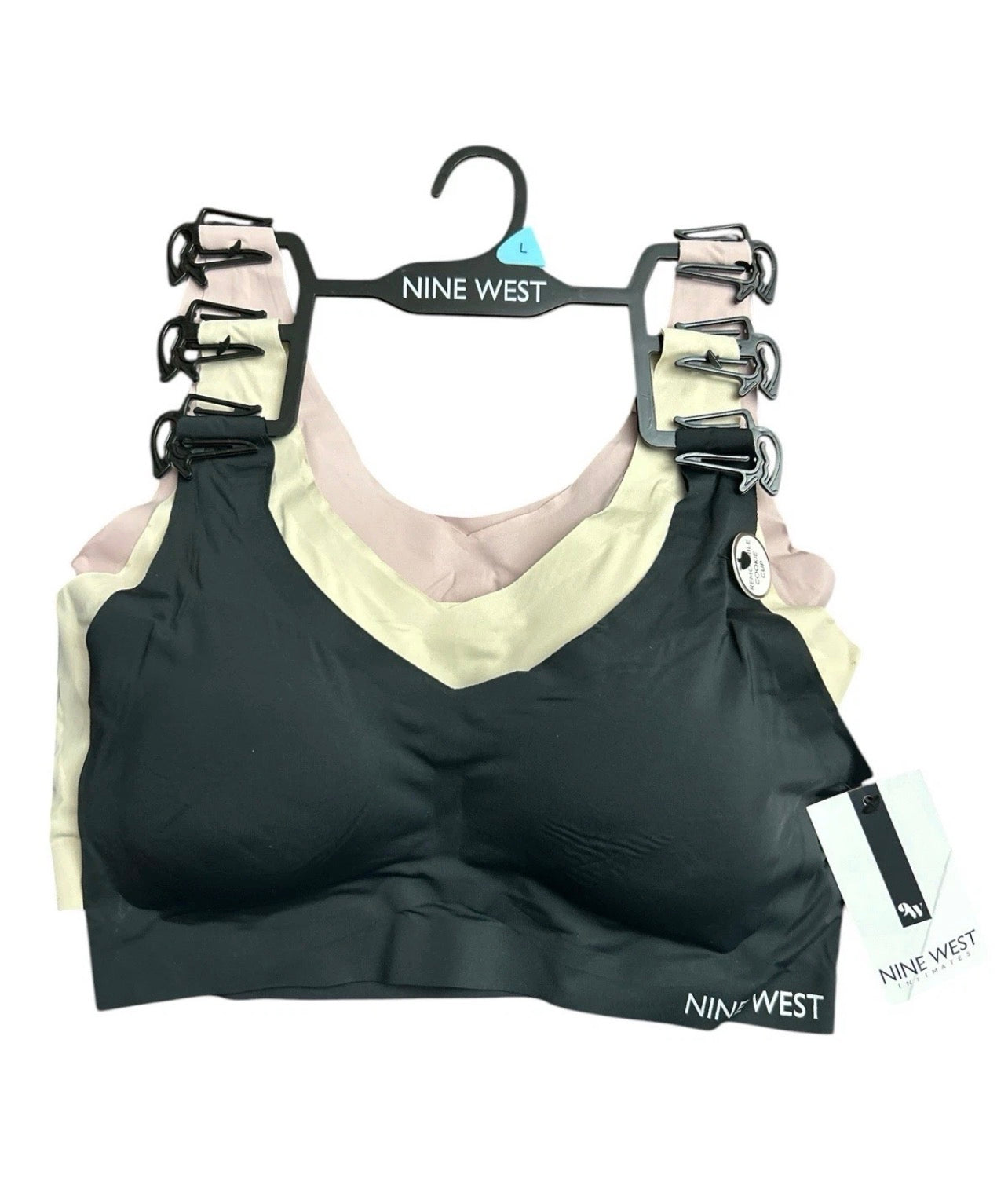 Nine West 3-Pack Lounge Bra - Removable Pads - Sizes S, M, L, XL - NWT