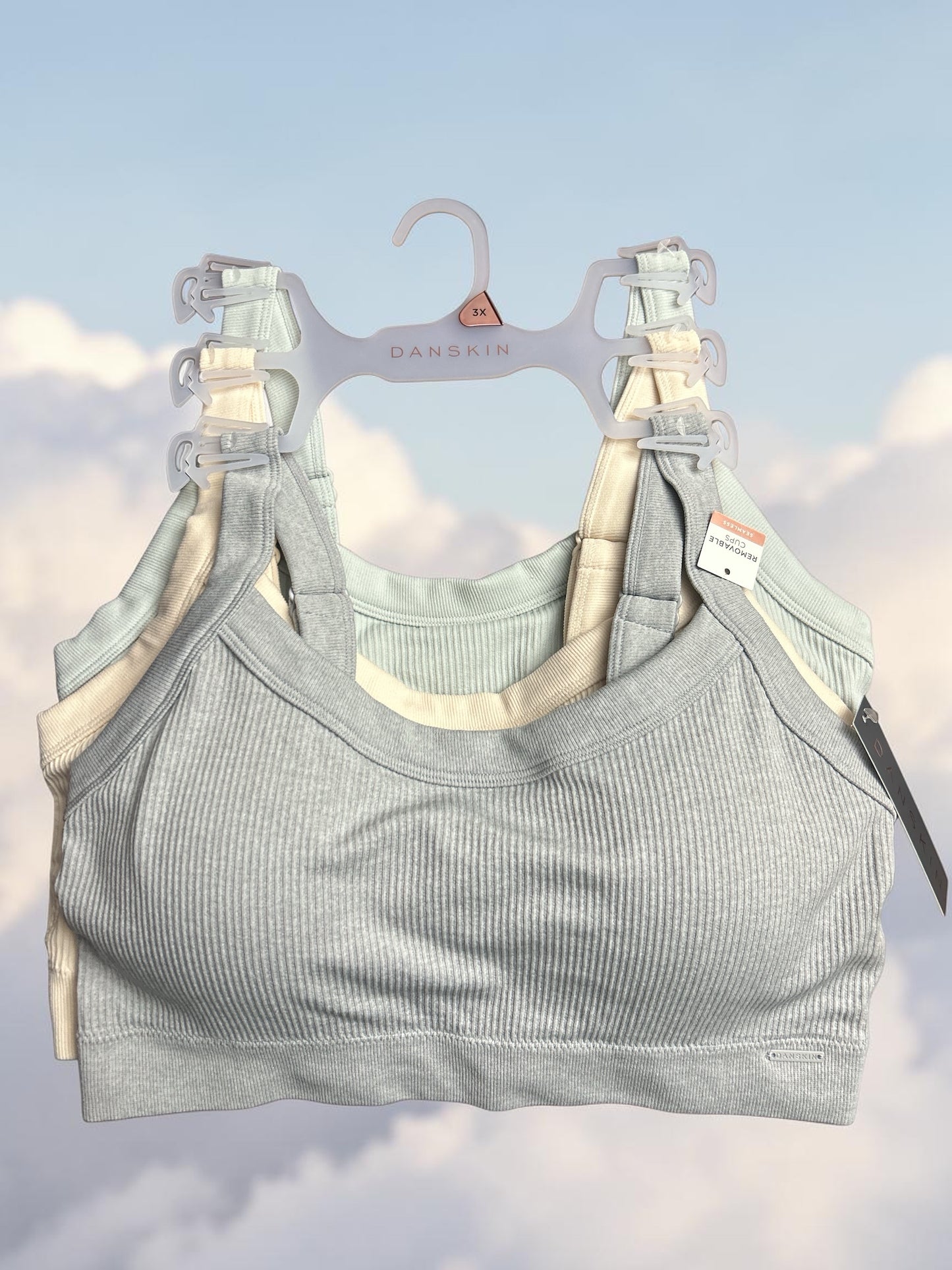 Danskin Plus Size Rib Sports Bra - Multicolor DS6224 - NEW