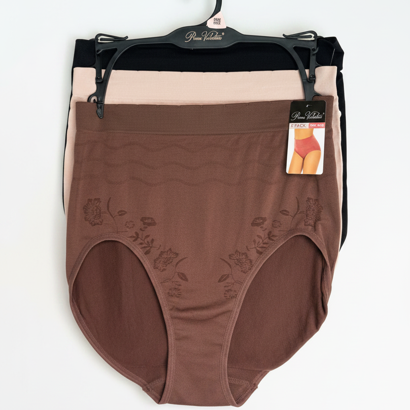 PRIMA VALENTINA 3 Pack PANTIES BRIEFS~16022~ASSORTED~SEAMLESS MF~ONE SIZE