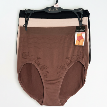 PRIMA VALENTINA 3 Pack PANTIES BRIEFS~16022~ASSORTED~SEAMLESS MF~ONE SIZE