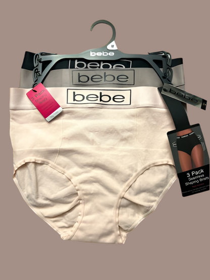 bebe Women’s 3 Pack~Briefs~Firm Control~ Shaping & Seamless~High Waist~ALL SIZES
