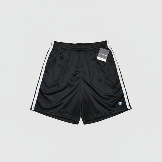 Champion Authentic Athleticwear Mesh Shorts - Black with Solid White Ribbon on Sides