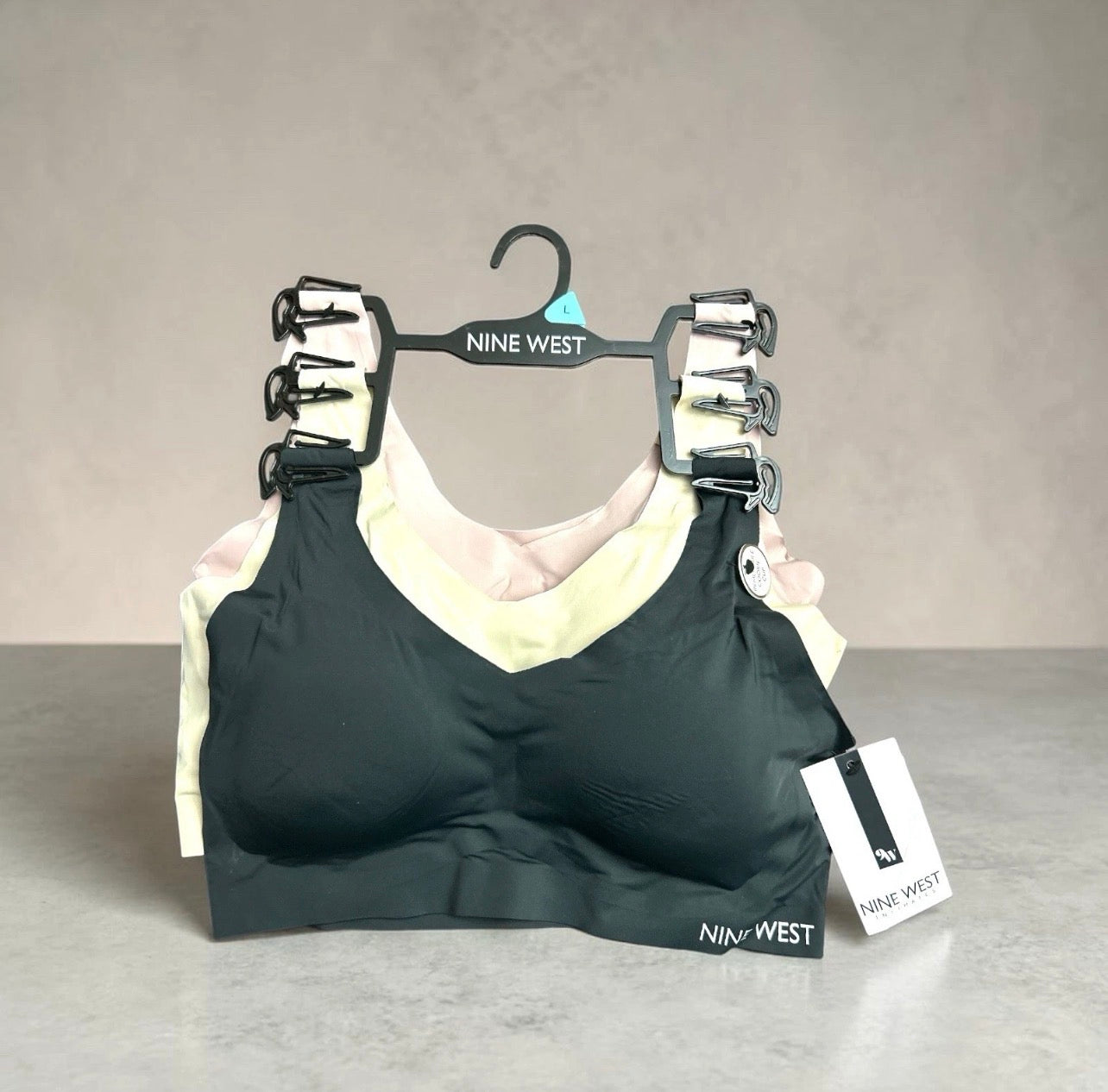 Nine West 3-Pack Lounge Bra - Removable Pads - Sizes S, M, L, XL - NWT
