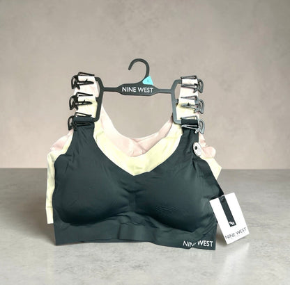 Nine West 3-Pack Lounge Bra - Removable Pads - Sizes S, M, L, XL - NWT