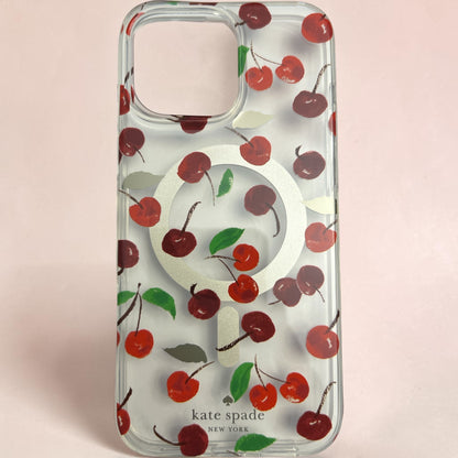Kate Spade New York iPhone 16 Pro Max Case - Cherries Foliage - MagSafe Compatible