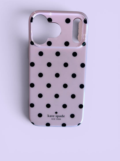 Kate Spade New York iPhone 17 Pro Max Case - White Polka Dots Pink - MagSafe Compatible