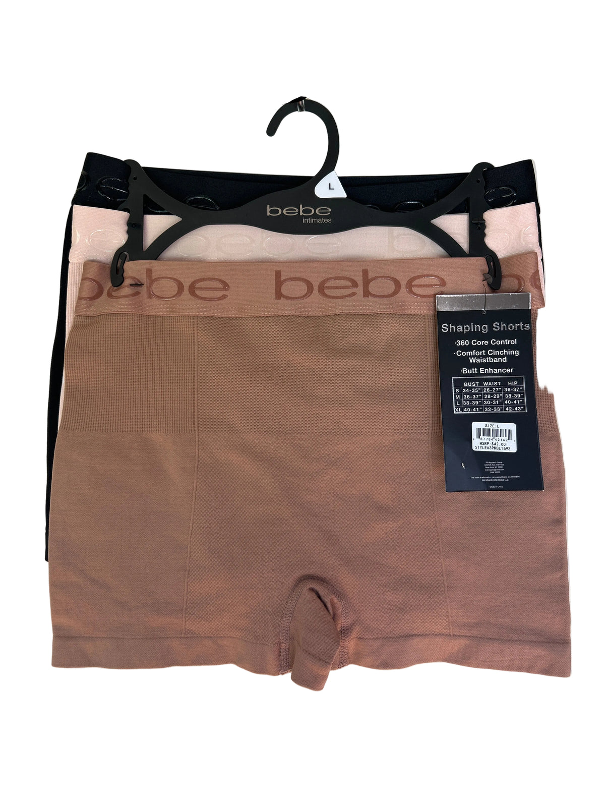 Bebe Women's 3-Pack LOGO Seamless Shaping Boyshorts - Barbie Theme - Medium Control
