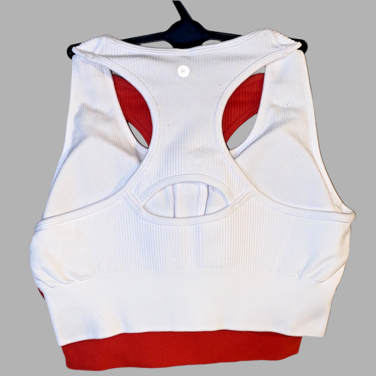 90 Degree By Reflex High Perform. RED/WHITE Full Sup.-Sport  Bra Set-Two Size. M