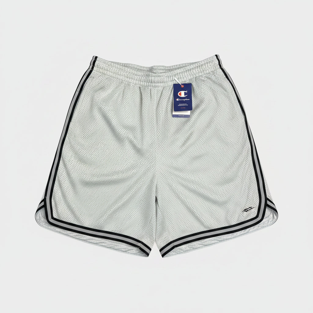 Champion Authentic Athleticwear Mesh Shorts - Silver with Black Ribbons on Sides