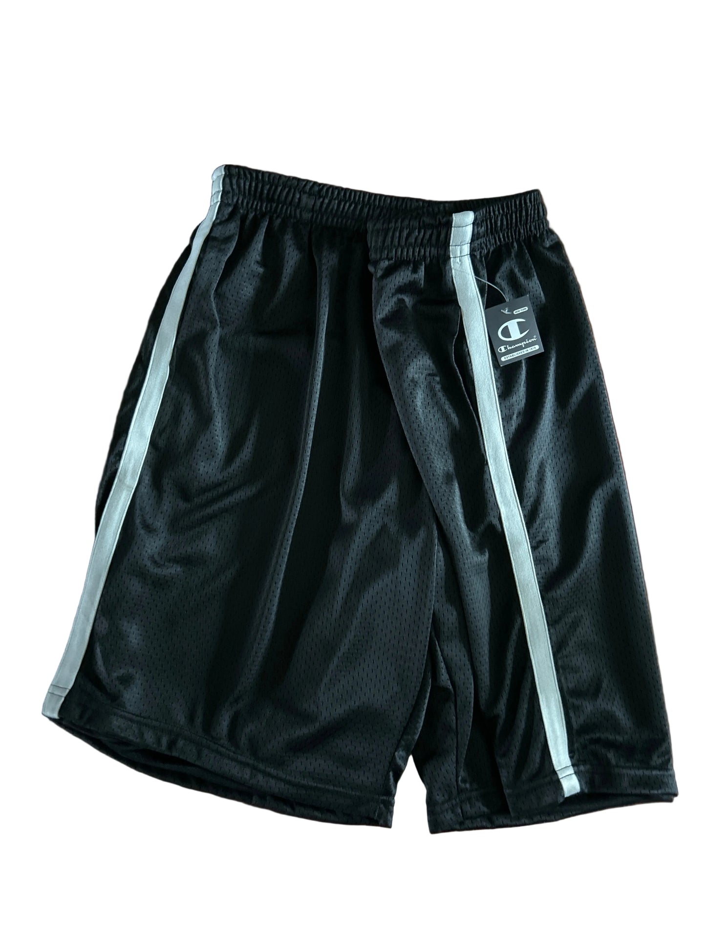 Champion Authentic Athleticwear Mesh Shorts - Black with Solid White Ribbon on Sides