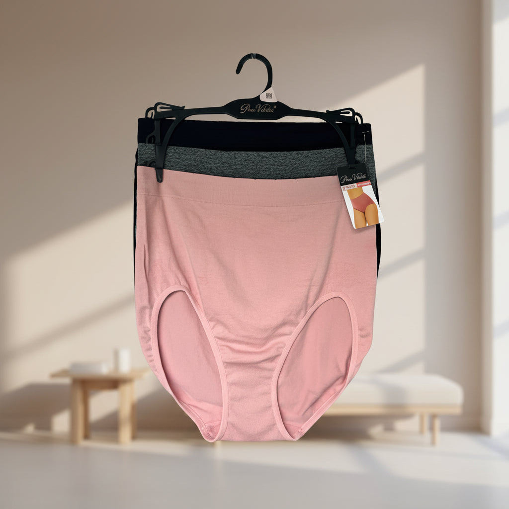PRIMA VALENTINA 3 Pack PANTIES BRIEFS~16022~ASSORTED~SEAMLESS MF~ONE SIZE