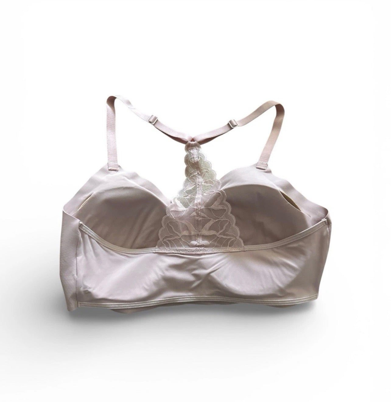 True & Co. True Everybody V-Neck Lace Racerback Bralette - Lavender XL