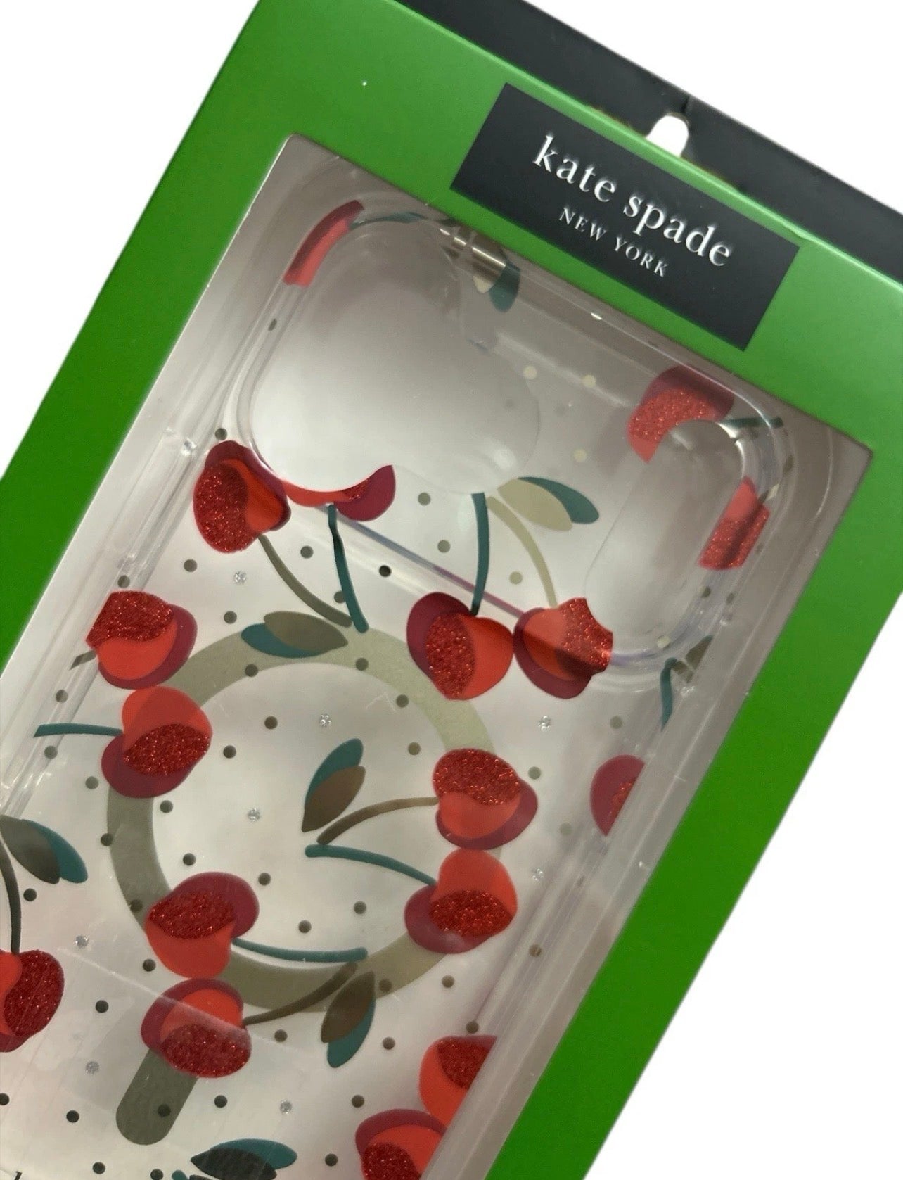 Kate Spade New York iPhone 17 Pro Max Case - Red Cherries Glitter - MagSafe Compatible