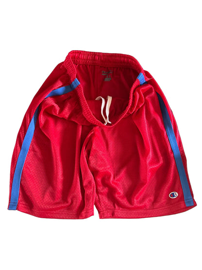 Champion Authentic Athleticwear Mesh Shorts - Red, C Logo & Solid Blue Ribbon