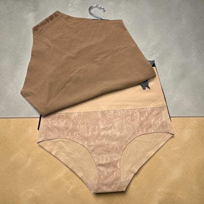 F.I.T. Panties - 3-Piece Floral Set - High-Waisted Lace & Bonded Briefs
