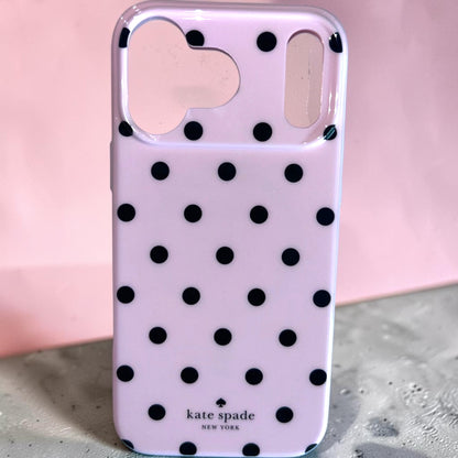 Kate Spade New York iPhone 17 Pro Max Case - White Polka Dots Pink - MagSafe Compatible