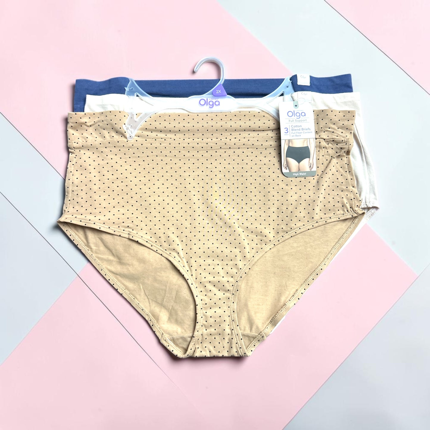 Warners' Olga No Muffin Top Stretch Cotton Brief Panties 3-Pack~PLUS SIZES!