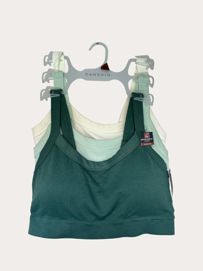 Danskin Plus Size Rib Sports Bra - Multicolor DS6224 - NEW