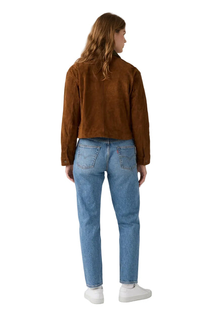 Levi's Women's Suede Cropped Chore Jacket Brown Size XL