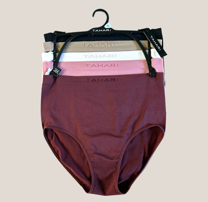 Tahari 5-Pack High Rise Brief Panties Plus Size - Multicolor