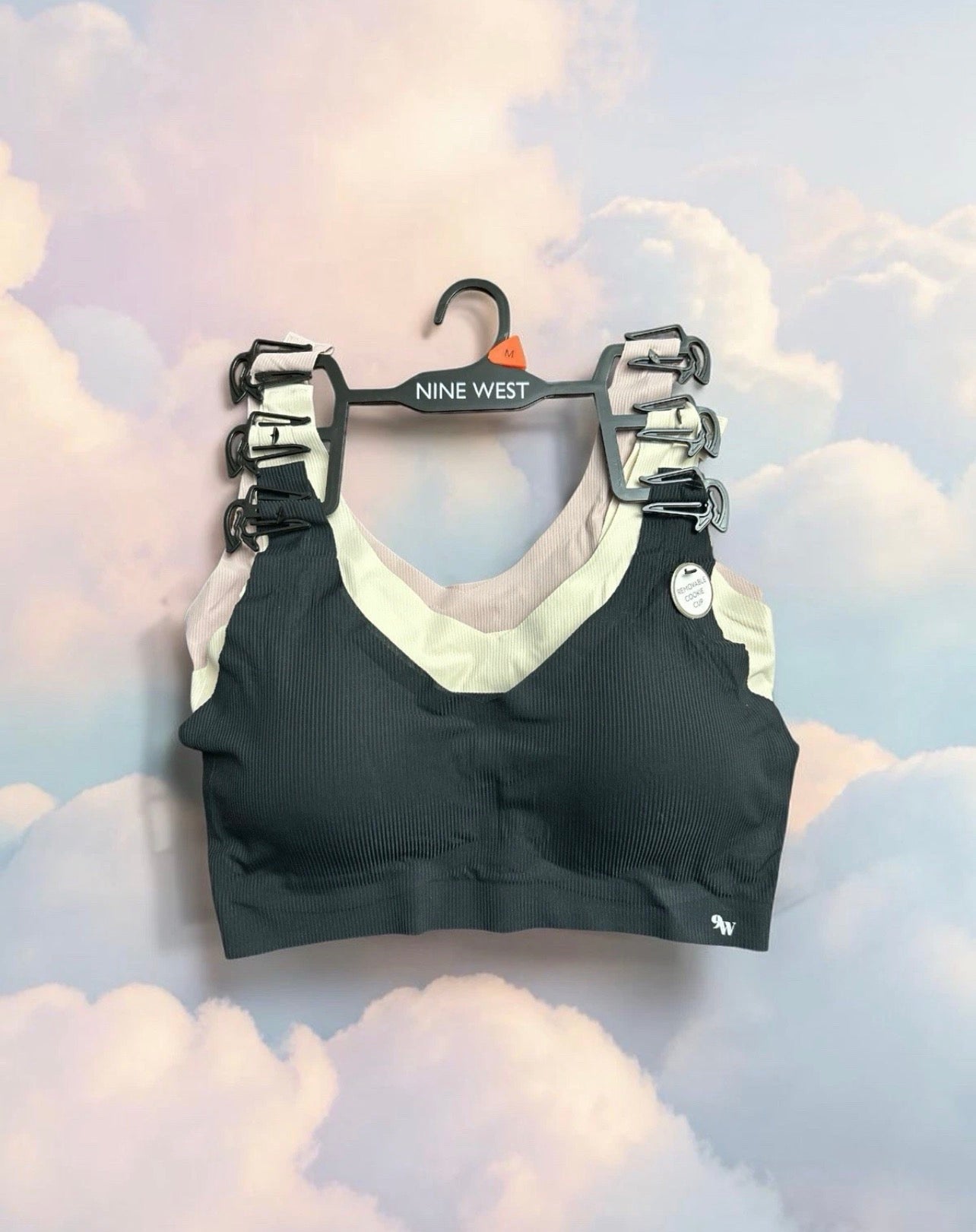 Nine West 3-Pack Laser Cut Lounge Rib Bra - Removable Pads - Sizes M & L - NWT