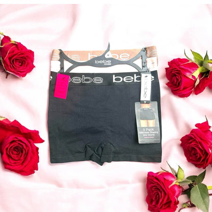 Bebe Women's 3-Pack LOGO Seamless Shaping Boyshorts - Barbie Theme - Medium Control
