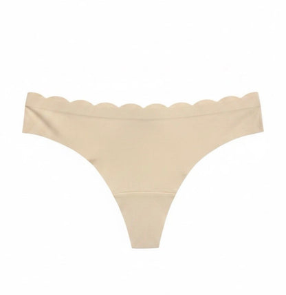 Sophie B Invisible No Show Scallop Thong Panty 5-Pack Multicolor Women Size L