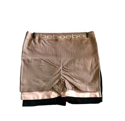 Bebe Women's 3-Pack LOGO Seamless Shaping Boyshorts - Barbie Theme - Medium Control