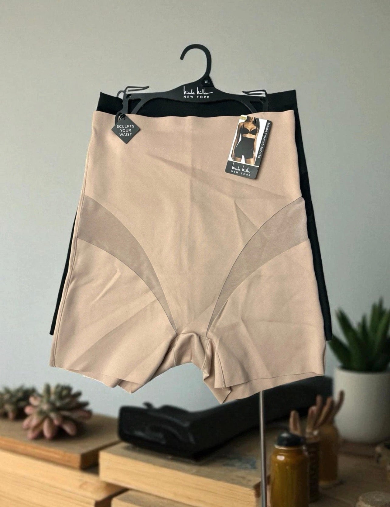 Nicole Miller New York Scuba Hi-Waist Shaping Shorts 2-Pack NM1578