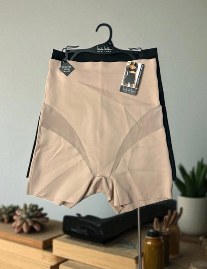 Nicole Miller New York Scuba Hi-Waist Shaping Shorts 2-Pack NM1578
