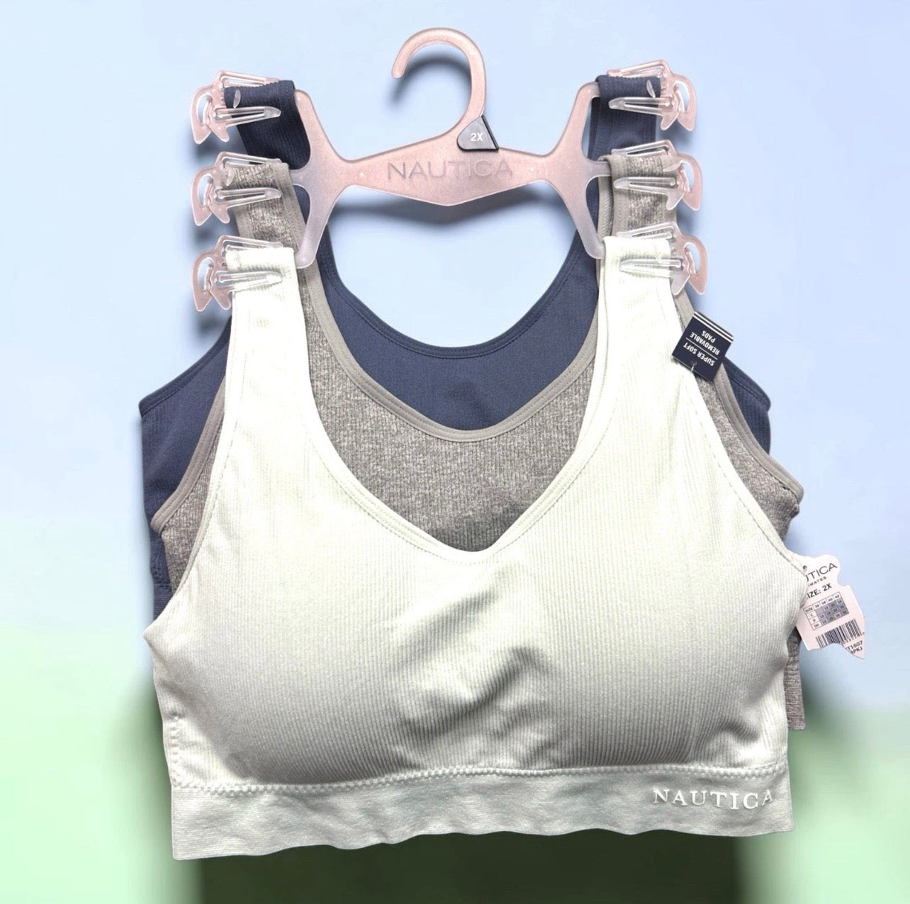Nautica NT1607 Set of 3 Intimate Bras Super Soft Removable Pads