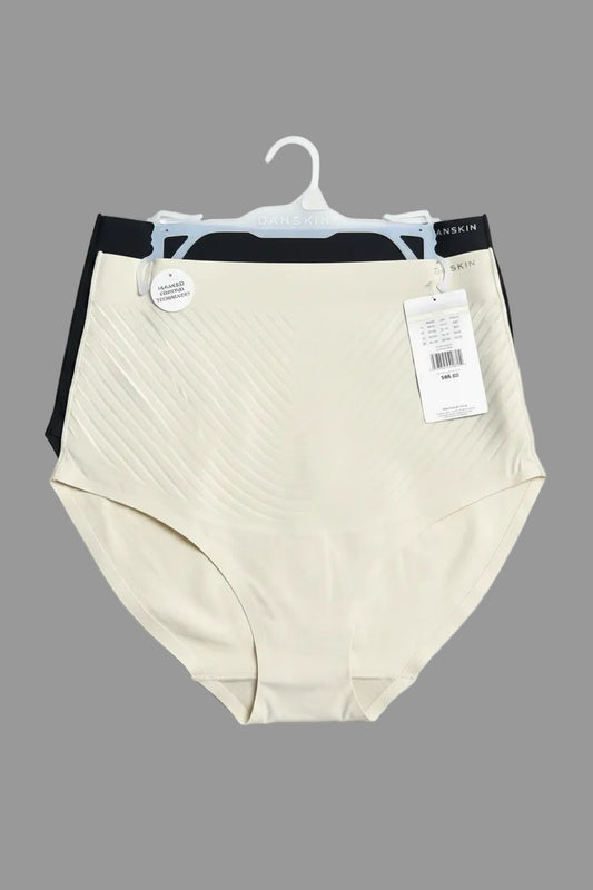 Danskin 2-Pack Women's Shaping Briefs DS3264 - Black/Ivory - All Sizes