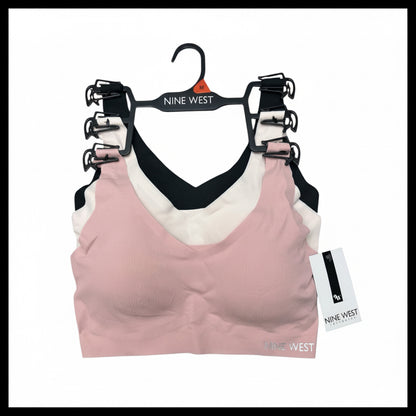 Nine West 3-Pack Lounge Bra - Removable Pads - Sizes S, M, L, XL - NWT