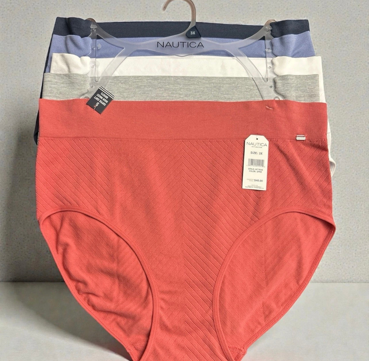 Nautica 5-Pack Plus Size High Waist Briefs NT7836 - Multicolor