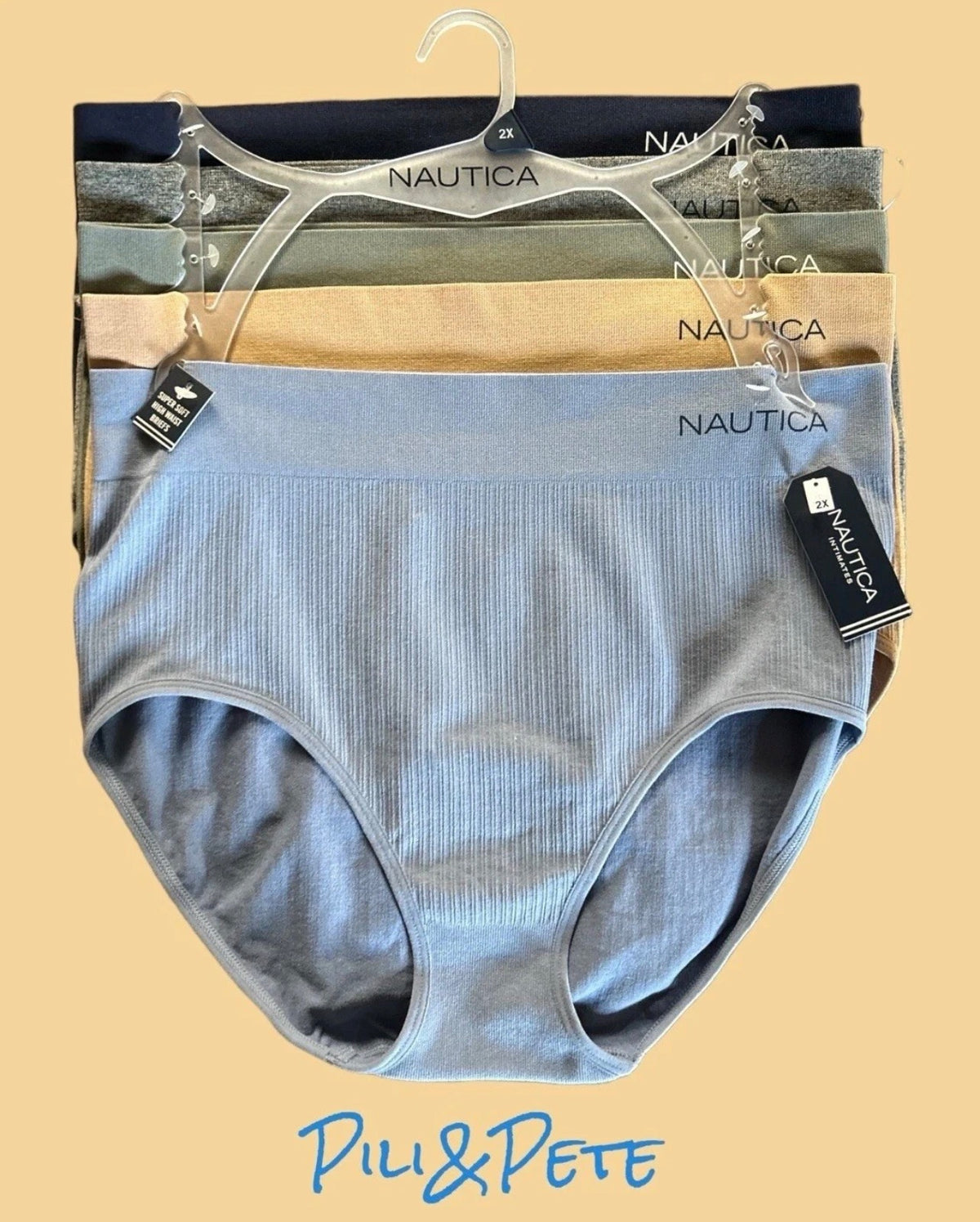 Nautica 5-Pack Super Soft Plus Size High-Waist Briefs-NT9948 $48