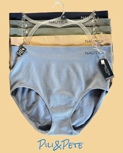 Nautica 5-Pack Super Soft Plus Size High-Waist Briefs-NT9948 $48