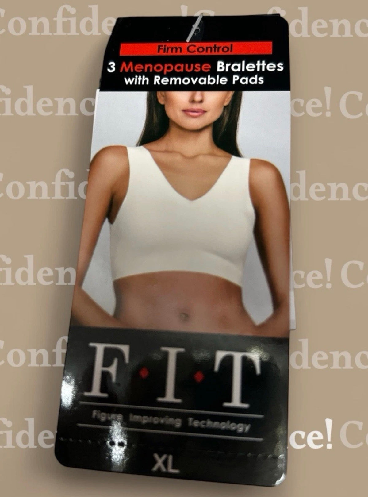 F.I.T.  3-Pack Comfort Bralettes Laser Cut Multicolor - Size XL B29690H3