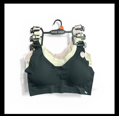 Nine West 3-Pack Laser Cut Lounge Rib Bra - Removable Pads - Sizes M & L - NWT