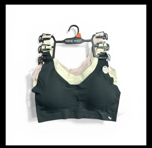Nine West 3-Pack Laser Cut Lounge Rib Bra - Removable Pads - Sizes M & L - NWT
