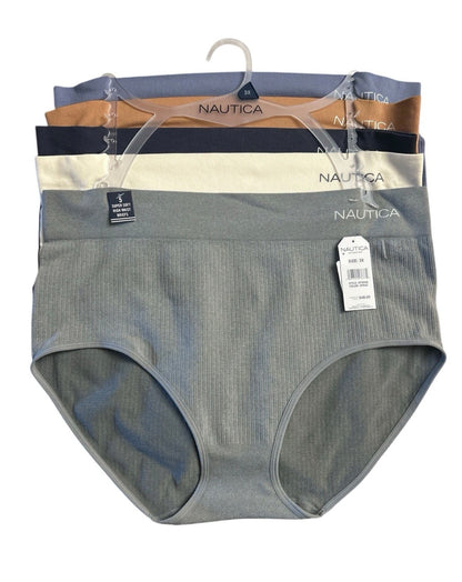 Nautica 5-Pack Super Soft Plus Size High-Waist Briefs-NT9948 $48